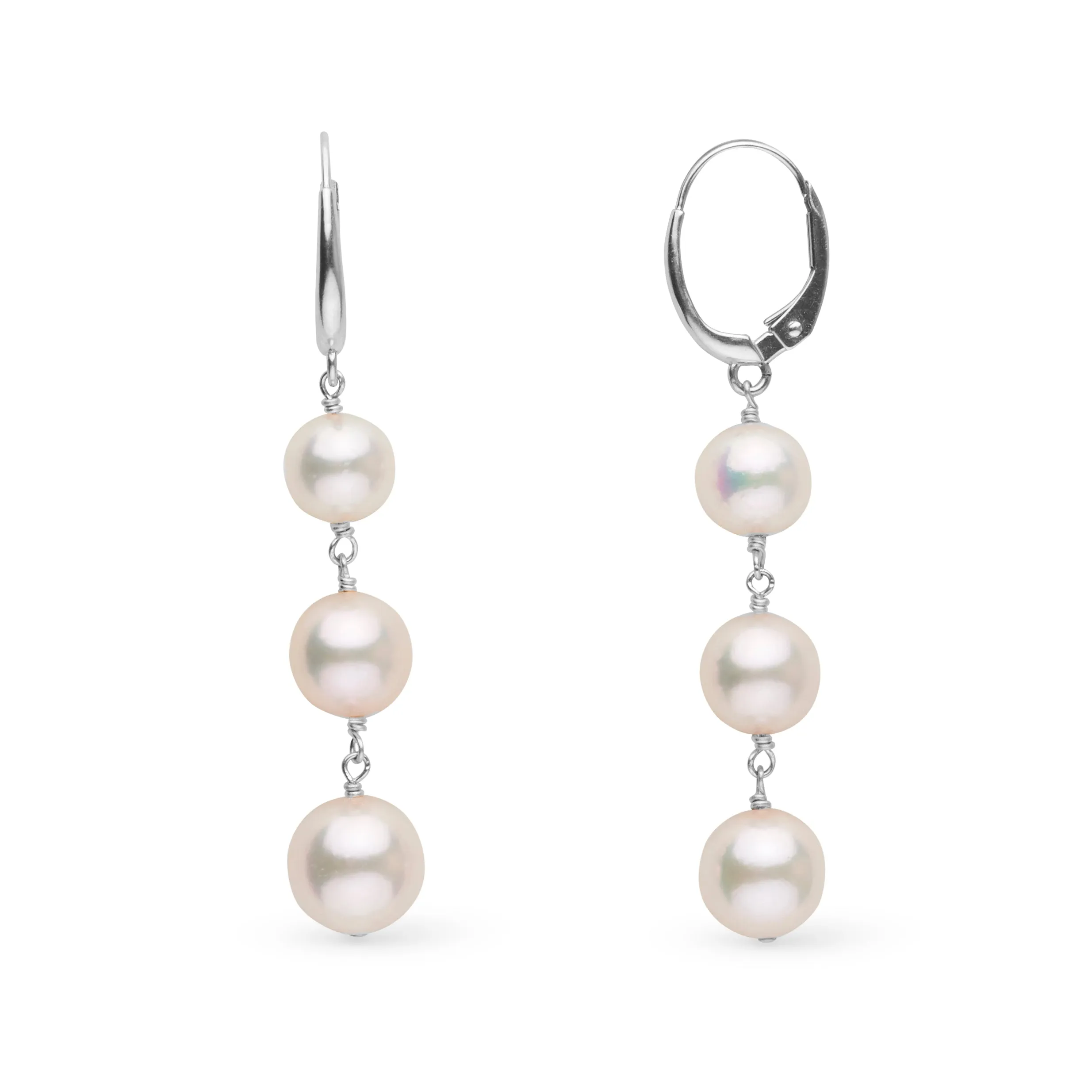 6.5-9.0 mm Triple Akoya Pearl Muse Collection Earrings