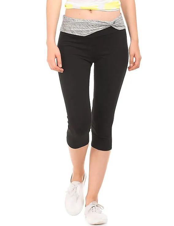 Aeropostale Heathered Waistband Active Capri Leggings