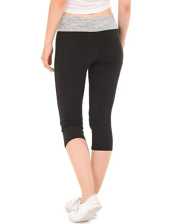 Aeropostale Heathered Waistband Active Capri Leggings