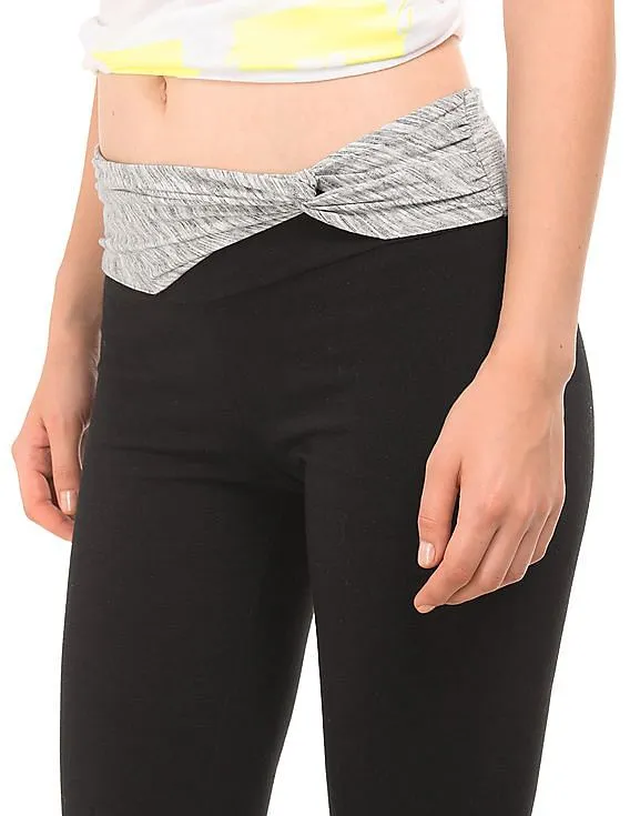 Aeropostale Heathered Waistband Active Capri Leggings