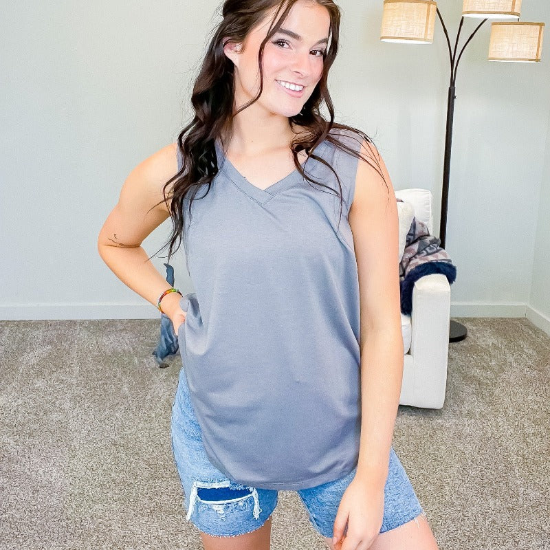 Athletic V Neck Tank Top