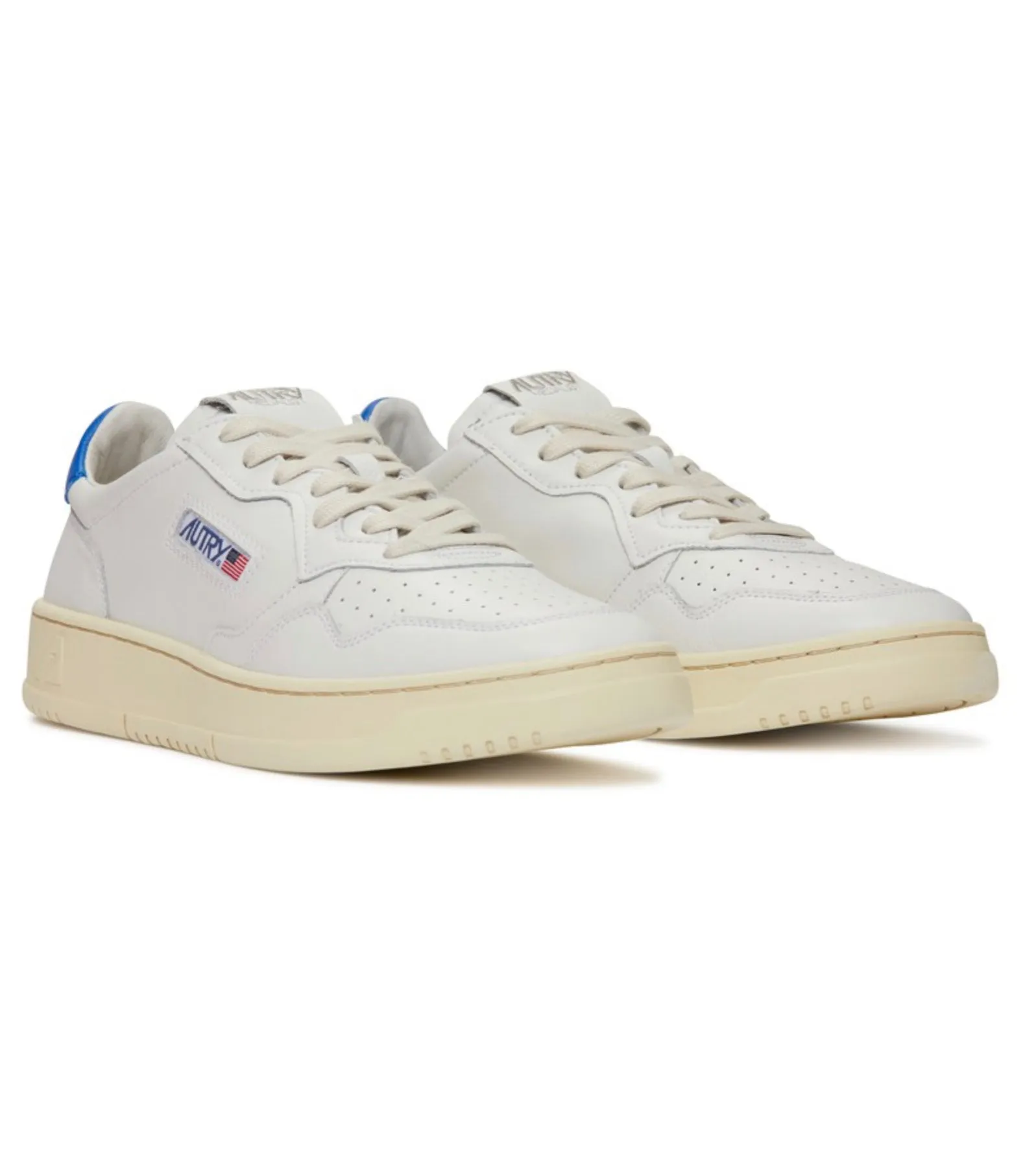 Autry Action Shoes Low Man Leather - White & P Blue