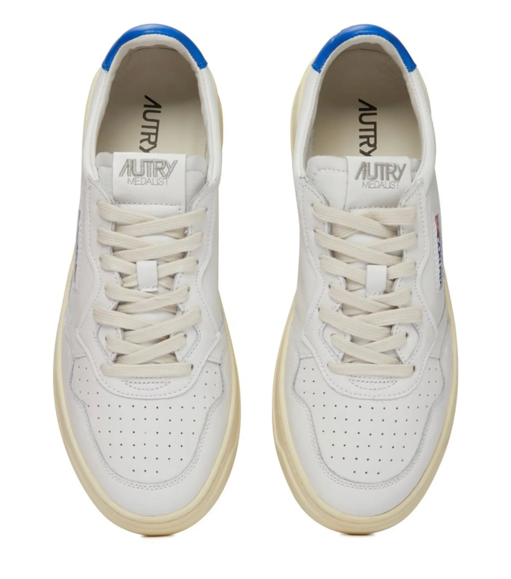 Autry Action Shoes Low Man Leather - White & P Blue