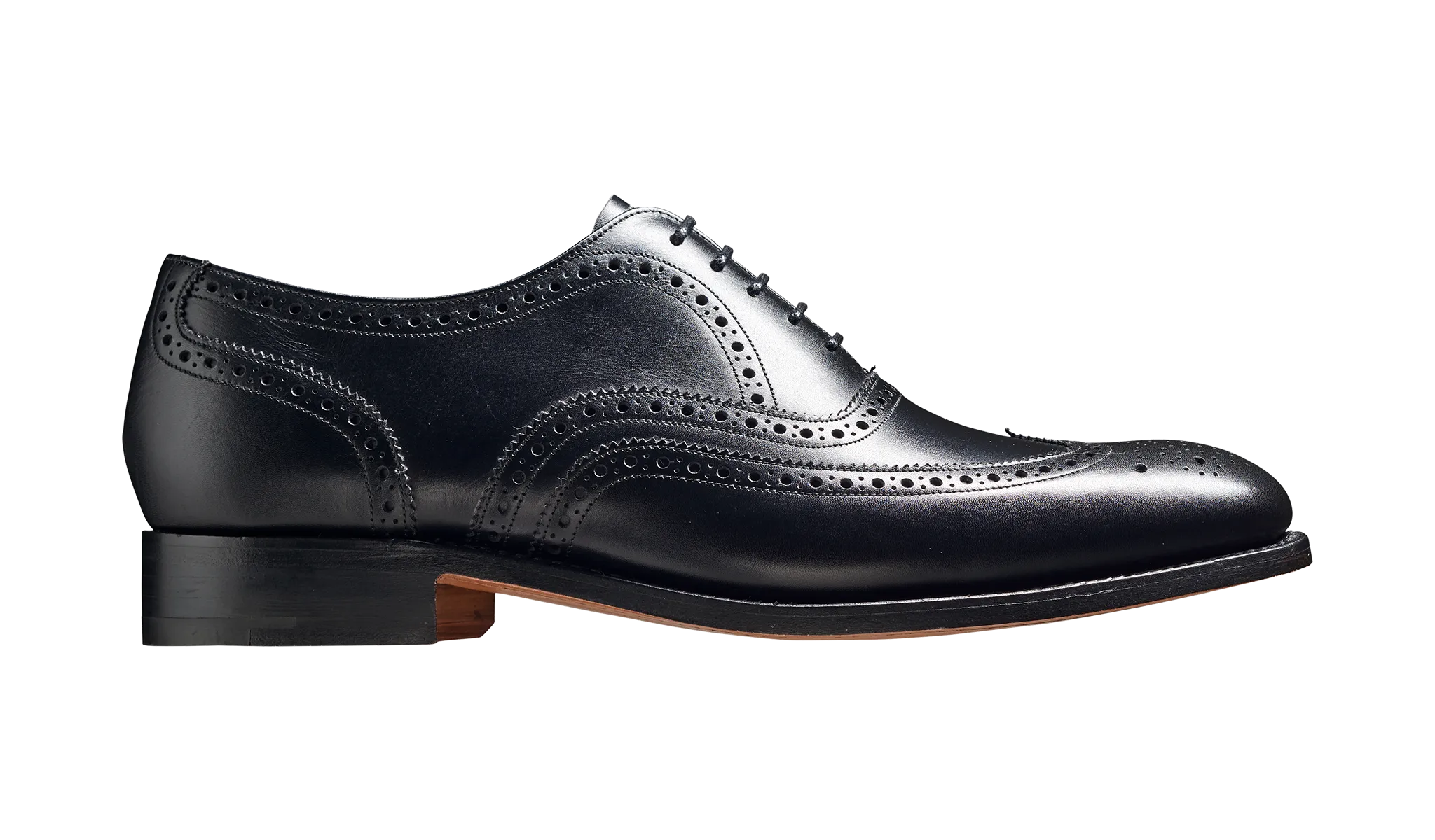 Barker Malton Full Wing Brogue Shoe -Black Calf