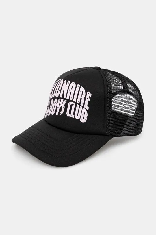 Billionaire Boys Club baseball cap Arch Logo Trucker Cap black color with a print B24359