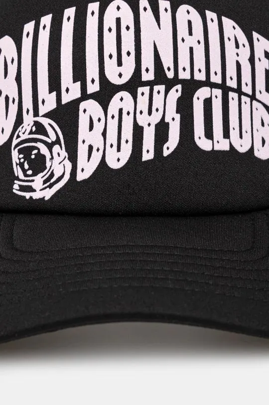 Billionaire Boys Club baseball cap Arch Logo Trucker Cap black color with a print B24359