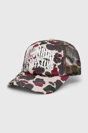 Billionaire Boys Club baseball cap Duck Camo Arch Logo Trucker green color B23452