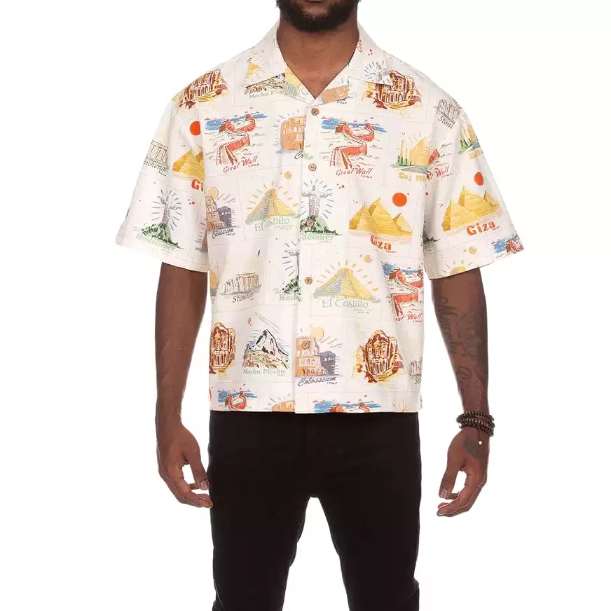 Billionaire Boys Club BB Globetrotter SS Woven Shirt (Gardenia) 841-2601