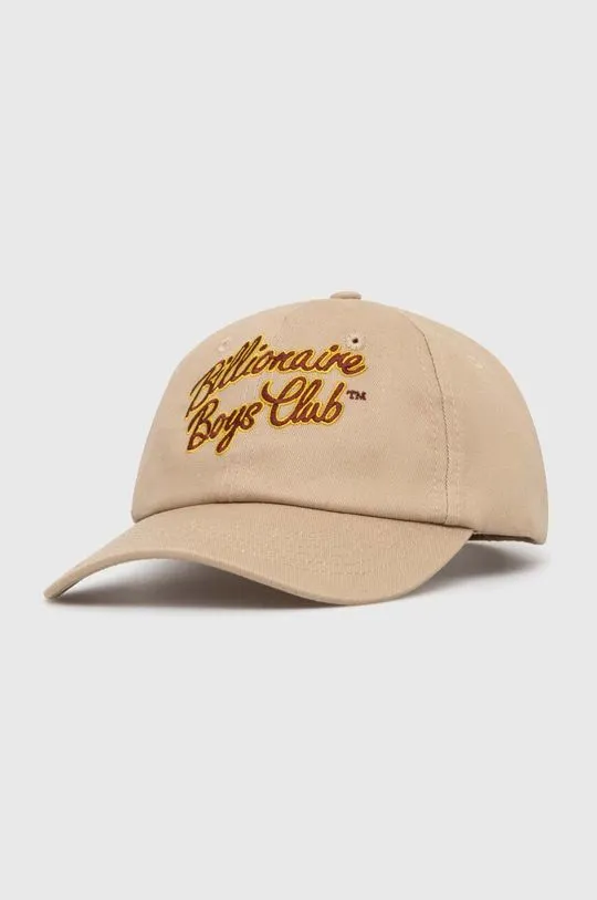 Billionaire Boys Club cotton baseball cap Script Logo Embroidered beige color B24144