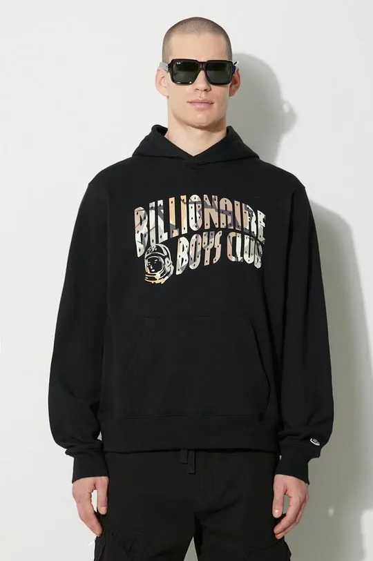 Billionaire Boys Club cotton sweatshirt Camo Arch Logo Popover men's black color B24126