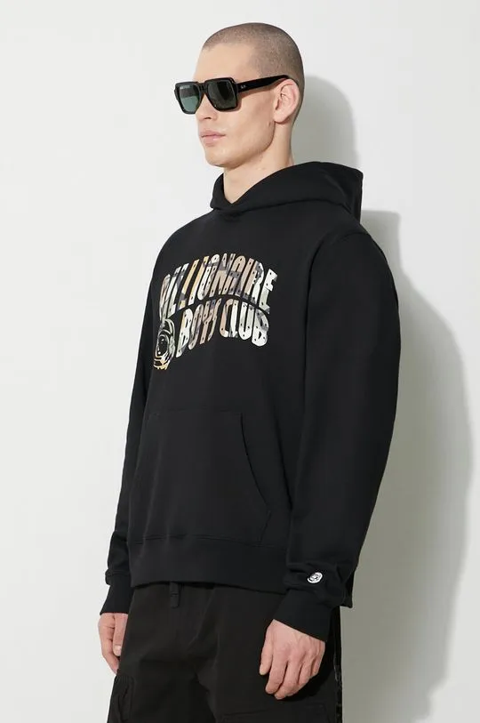 Billionaire Boys Club cotton sweatshirt Camo Arch Logo Popover men's black color B24126