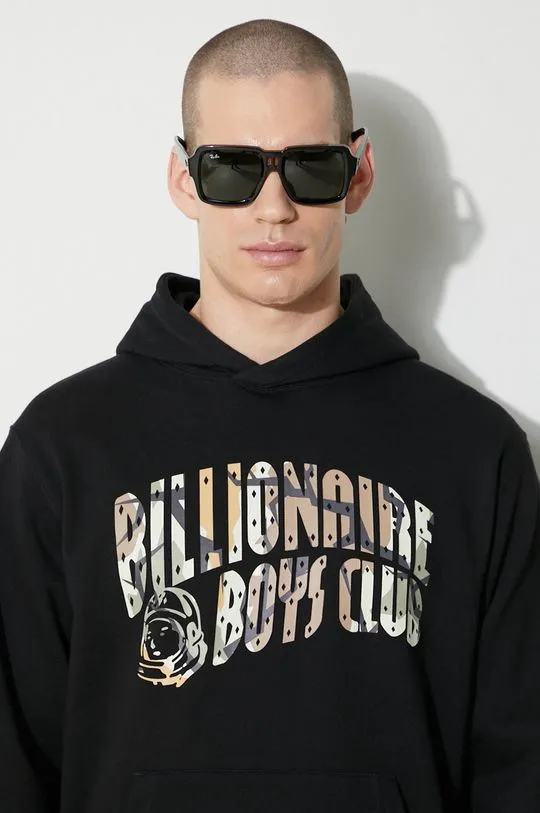 Billionaire Boys Club cotton sweatshirt Camo Arch Logo Popover men's black color B24126