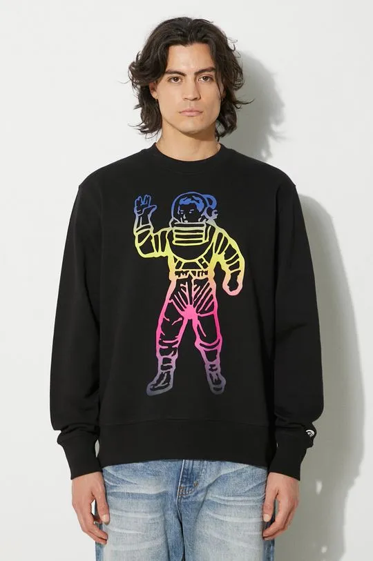 Billionaire Boys Club cotton sweatshirt Standing Astro Crewneck men's black color with a print B24228