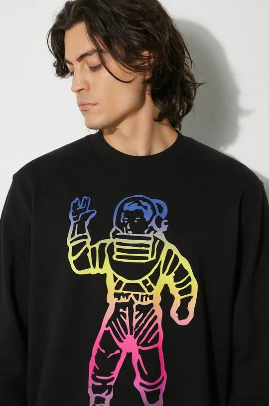 Billionaire Boys Club cotton sweatshirt Standing Astro Crewneck men's black color with a print B24228