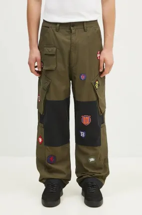 Billionaire Boys Club cotton trousers Patch Cargo Pant green color B24315