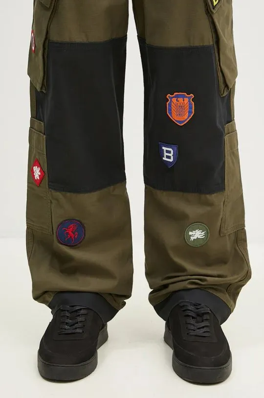 Billionaire Boys Club cotton trousers Patch Cargo Pant green color B24315