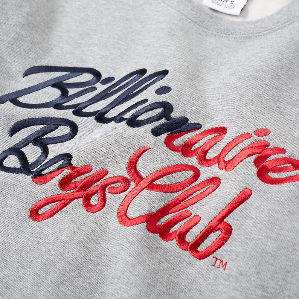 Billionaire Boys Club Script Embroidered Crew NeckHeather Grey