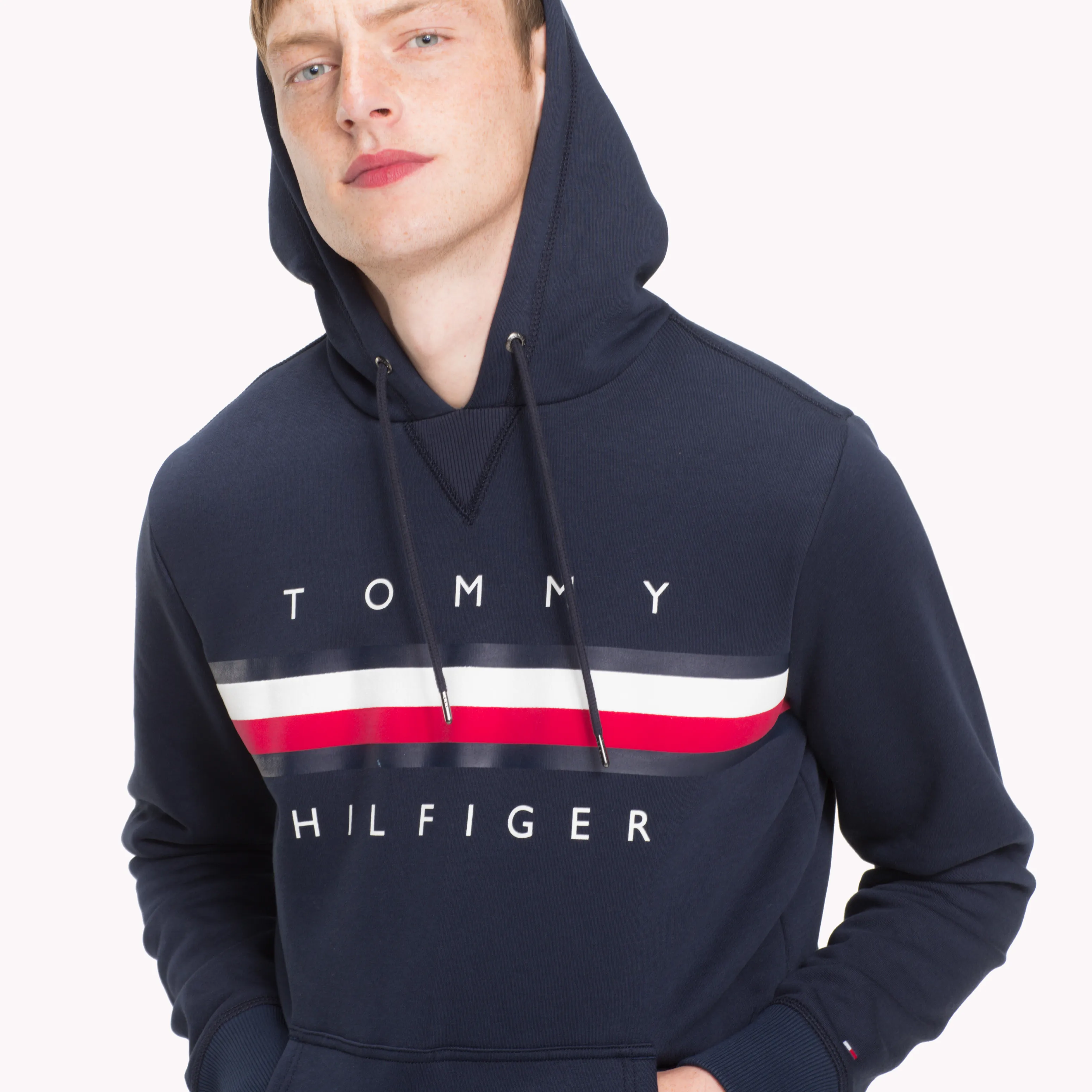 Blue Signature Tape Logo Hoody | Sweatshirts & Hoodies | Tommy Hilfiger