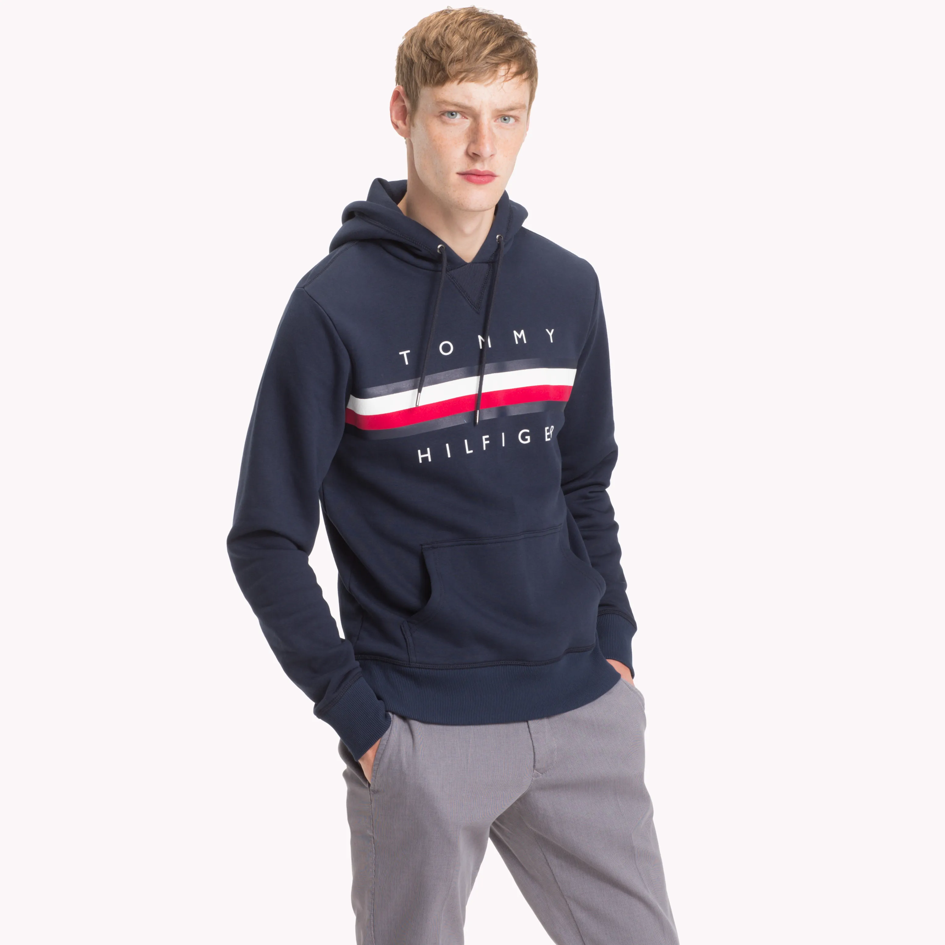 Blue Signature Tape Logo Hoody | Sweatshirts & Hoodies | Tommy Hilfiger