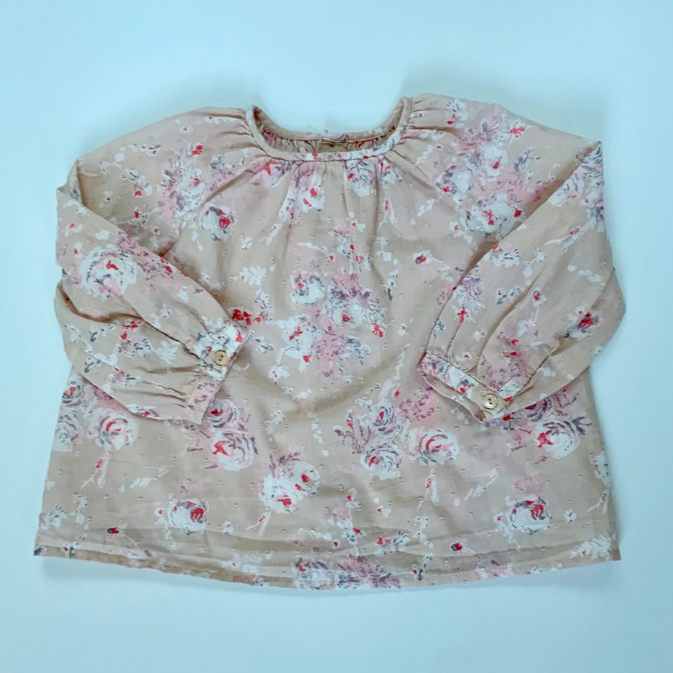 Bonpoint Pink Floral Print Blouse: 12 Months & 2 Years