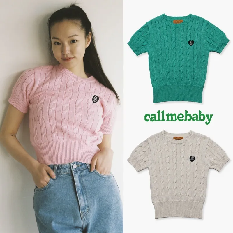 Call Me Baby  |Cotton Logo V-neck & Crew neck