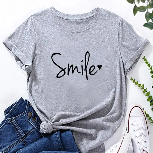 Casual Letter 100% Cotton Round Neck Short Sleeve Regular Sleeve Printing T Shirt