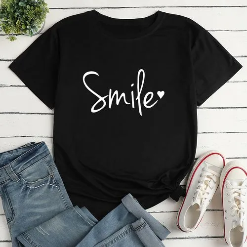 Casual Letter 100% Cotton Round Neck Short Sleeve Regular Sleeve Printing T Shirt