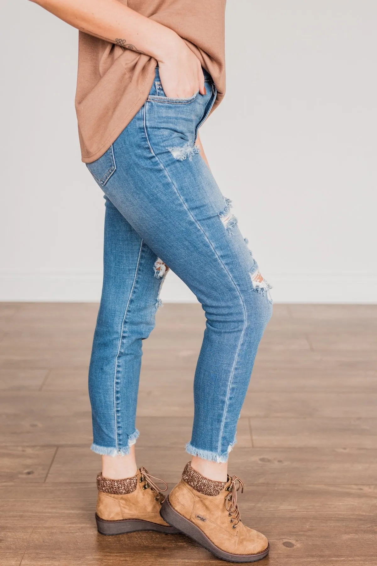 Cello Distressed Skinny Jeans- Athena Wash