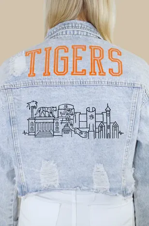 Clemson Campus Skyline Denim Jacket