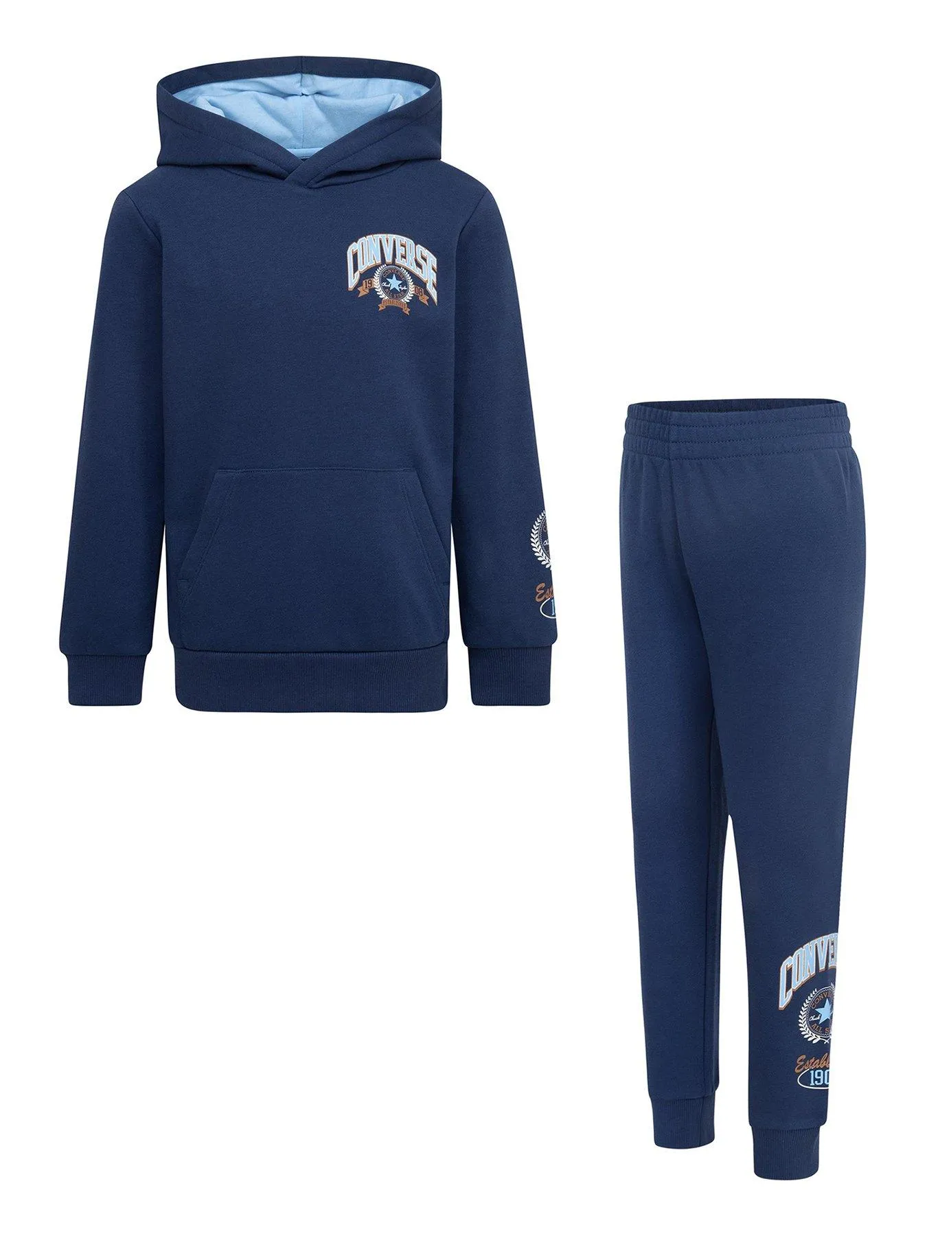 Converse Kids Boys Rec Club Overhead Hoodie And Jogger Set - Navy