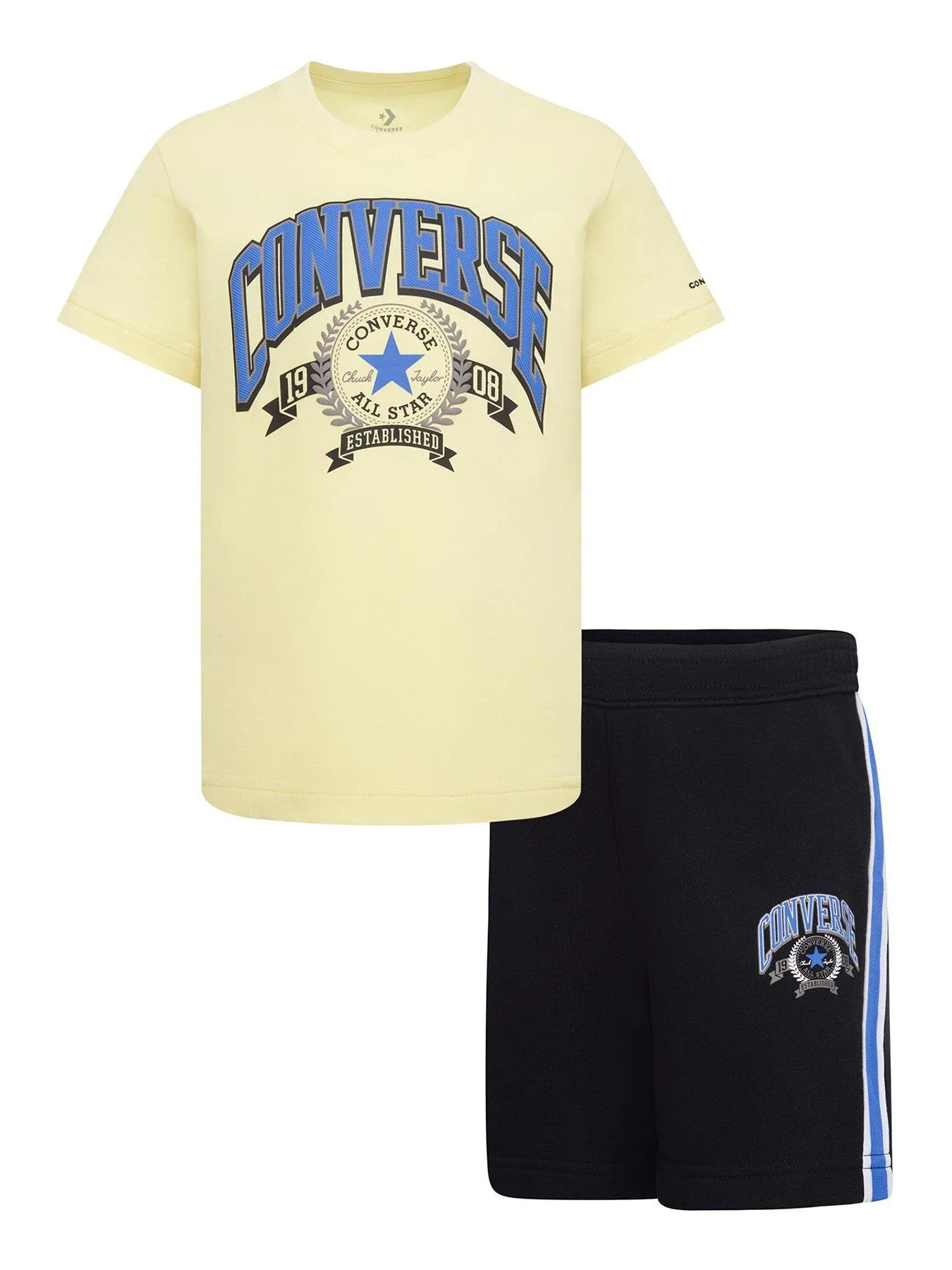 Converse Kids Boys Retro Club T-shirt And Shorts Set - Black