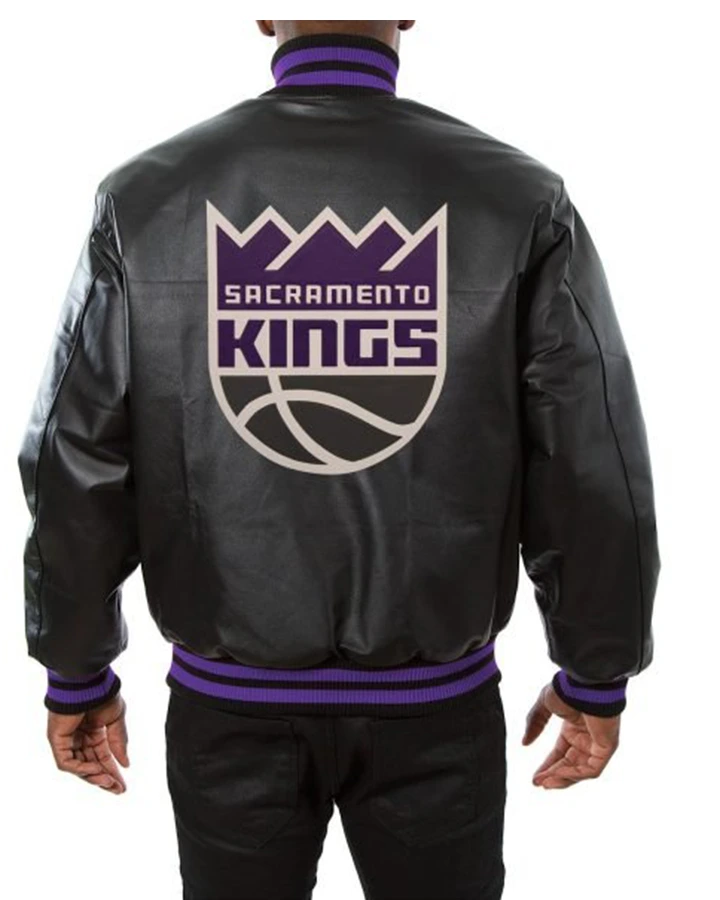 Davis Sacramento Kings Leather Bomber Jacket - William Jacket