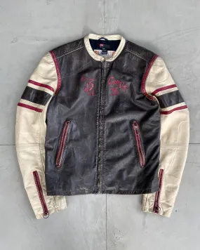 DIESEL LEATHER RACER JACKET - M