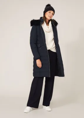 Elouise Buckle Long Puffer Coat