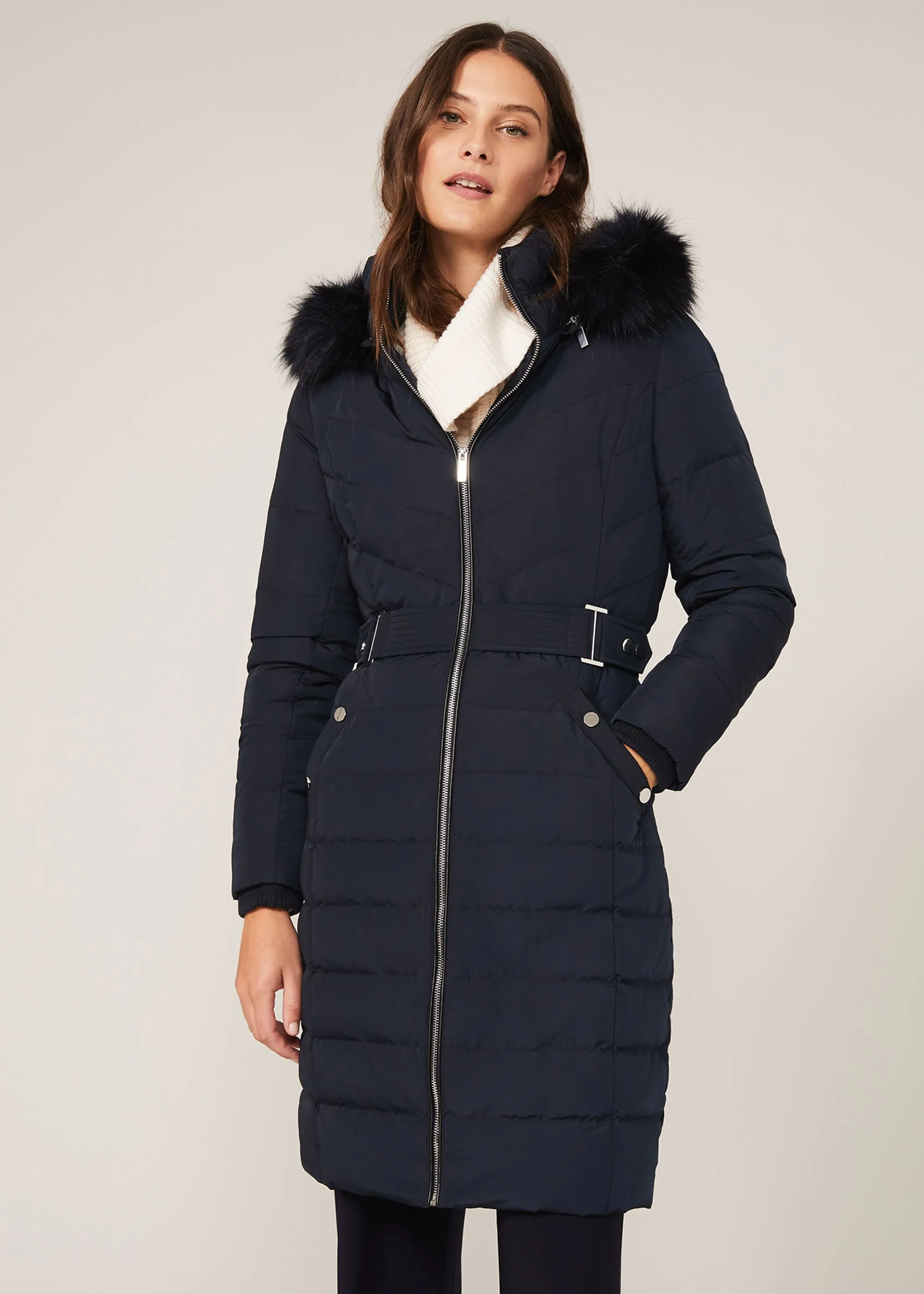 Elouise Buckle Long Puffer Coat