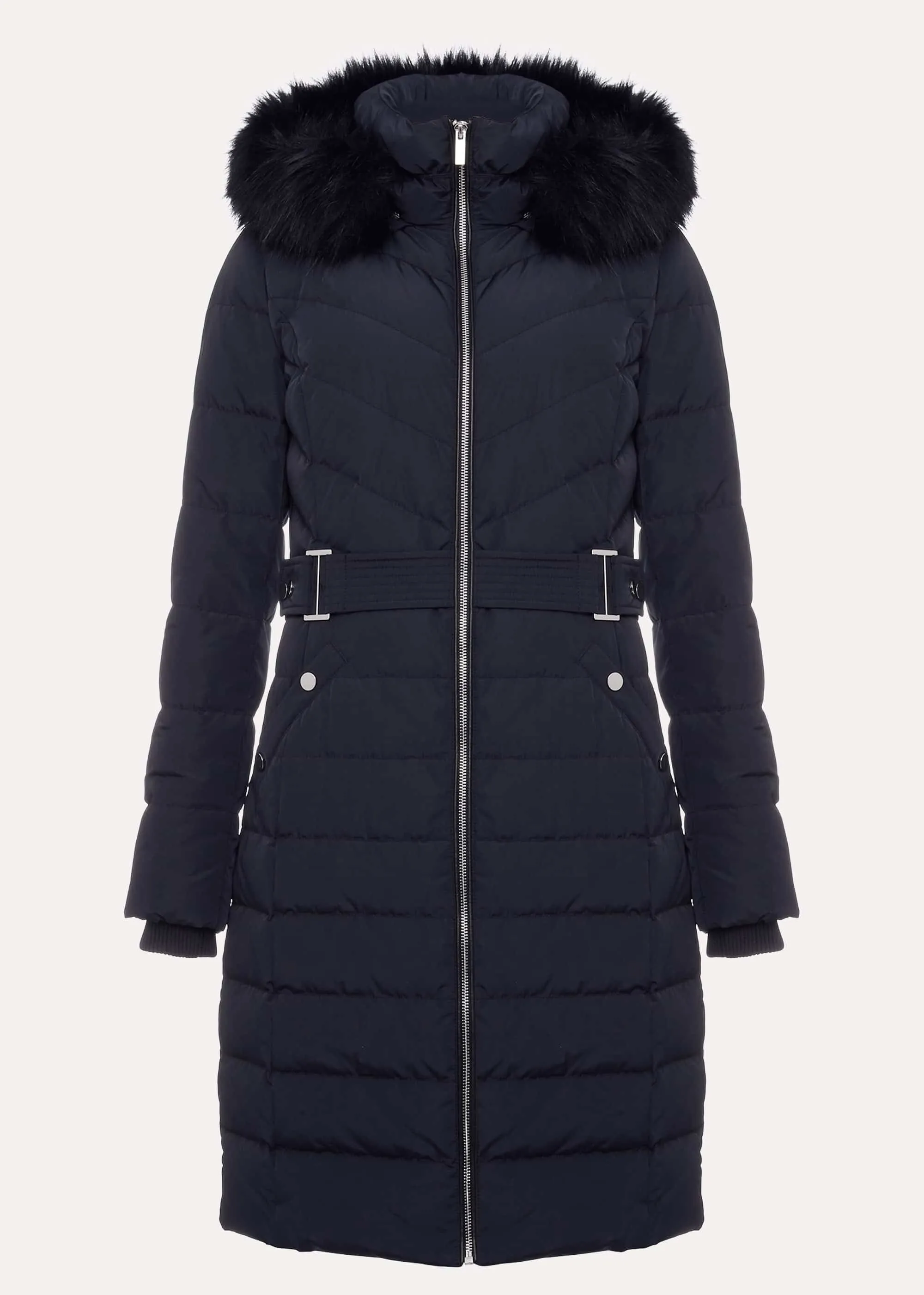 Elouise Buckle Long Puffer Coat