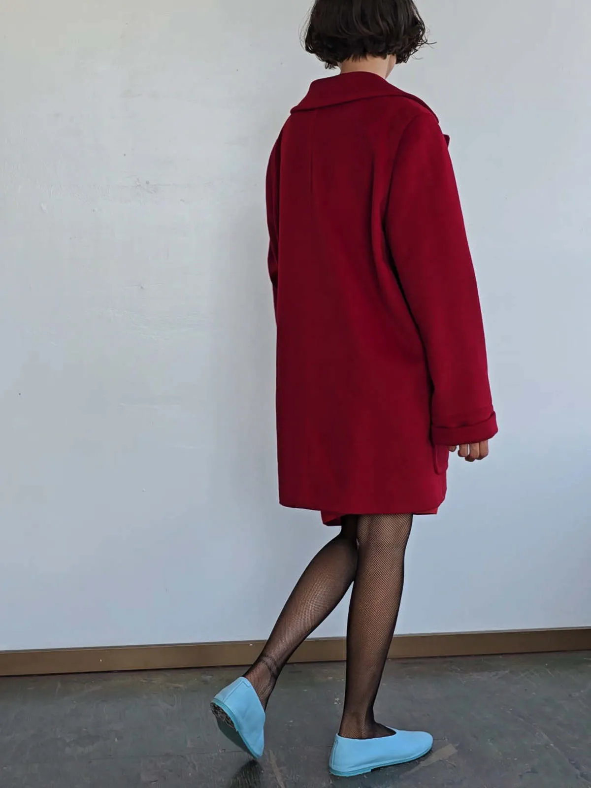 Escada Angora Blend Coat - Cherry