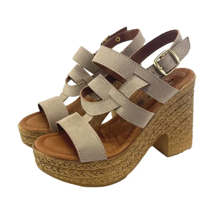 Gallo Shoes 503 Sandali Donna Tacco Alta Con Cinturino Beige