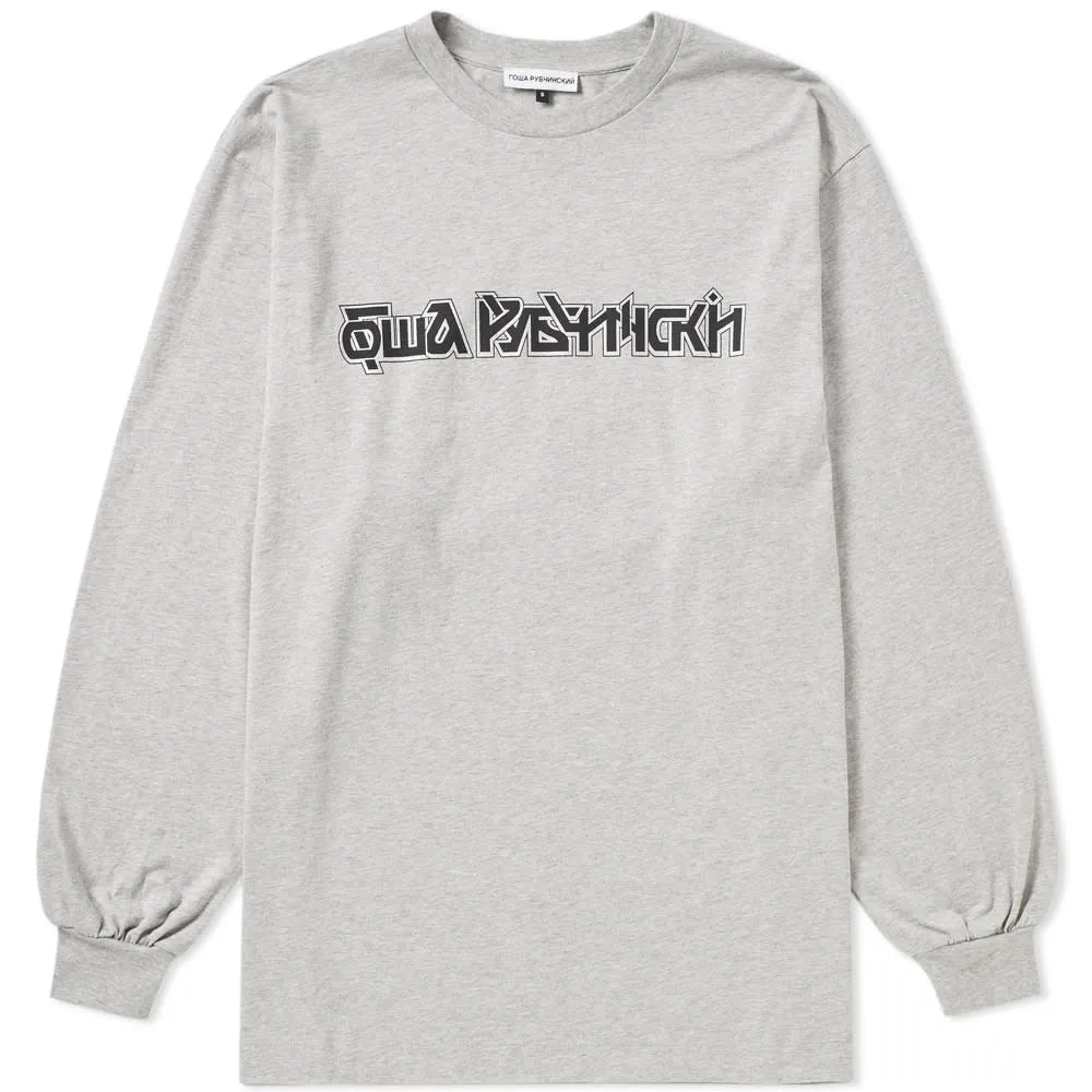 Gosha Rubchinskiy Long Sleeve Logo Oversize TeeGrey