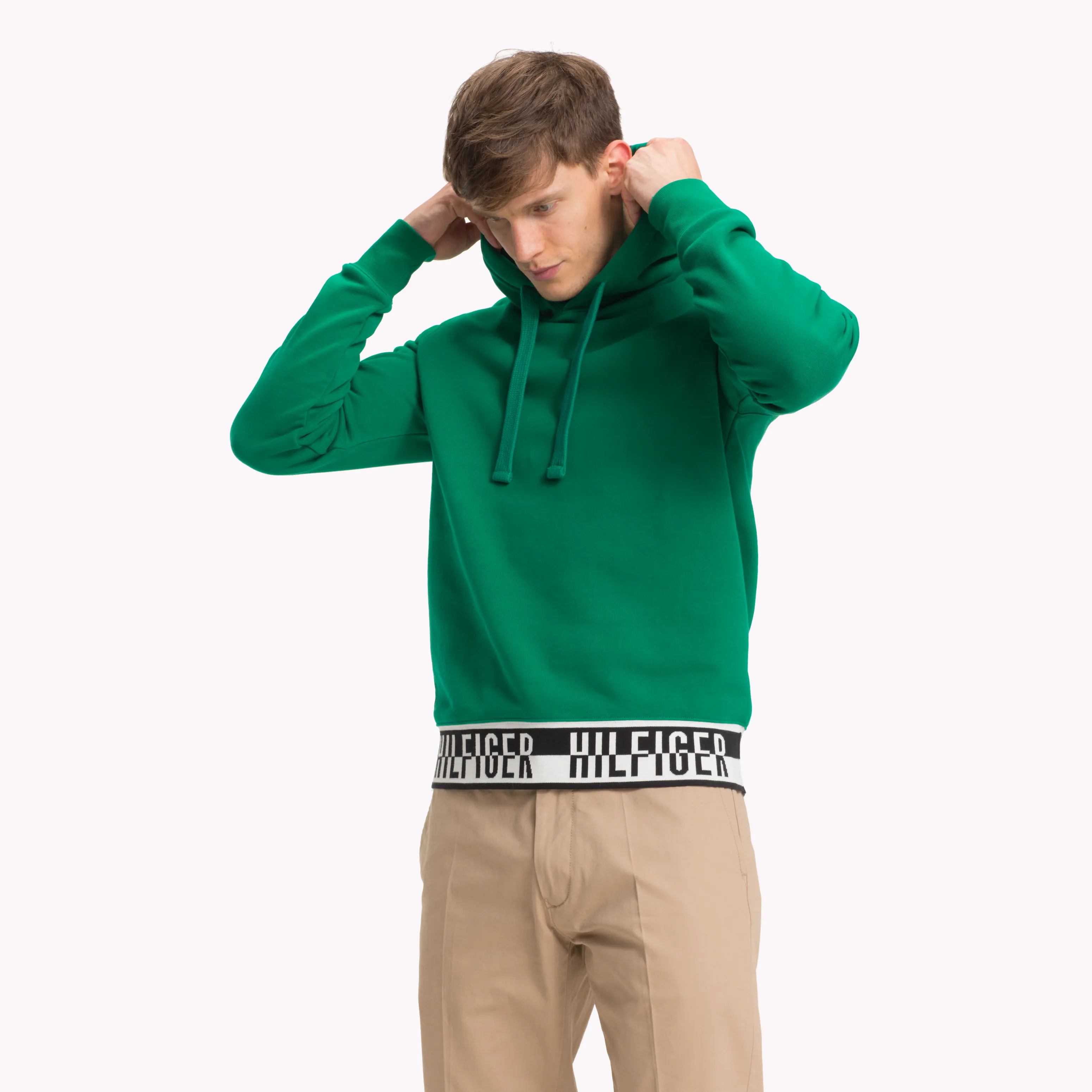 Green Logo Drawstring Hoody | Sweatshirts & Hoodies | Tommy Hilfiger