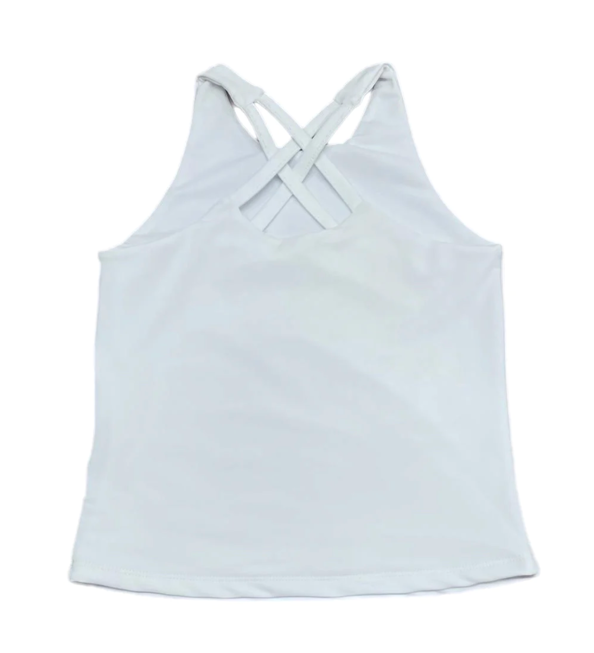 James & Lottie - Cross Back White Athleisure Top