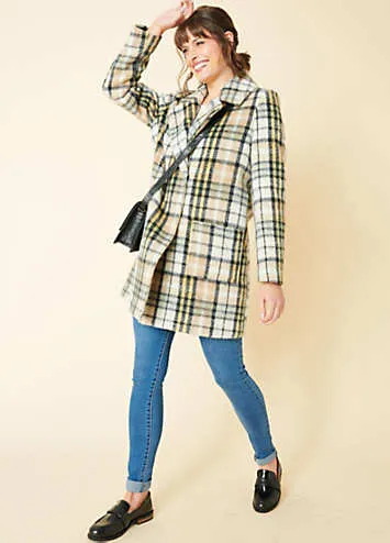 Kaleidoscope Double Breasted Chatsworth Check Coat | Grattan