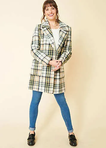 Kaleidoscope Double Breasted Chatsworth Check Coat | Grattan