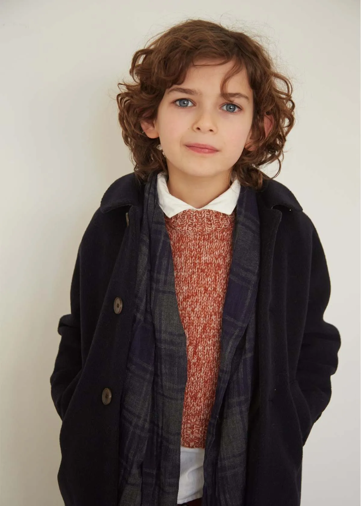 Kids Caramel Verest Coat - Dark Navy