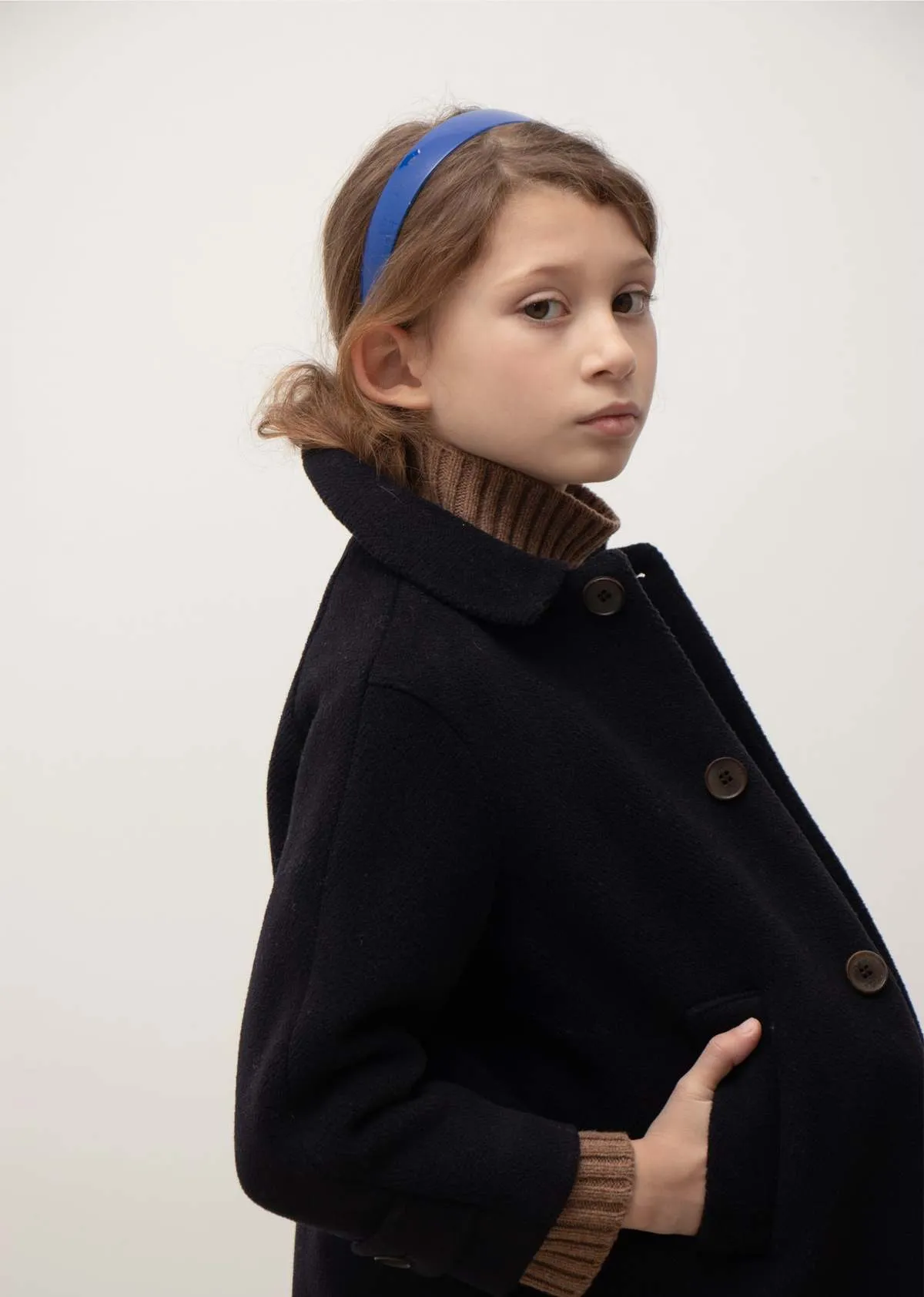 Kids Caramel Verest Coat - Dark Navy