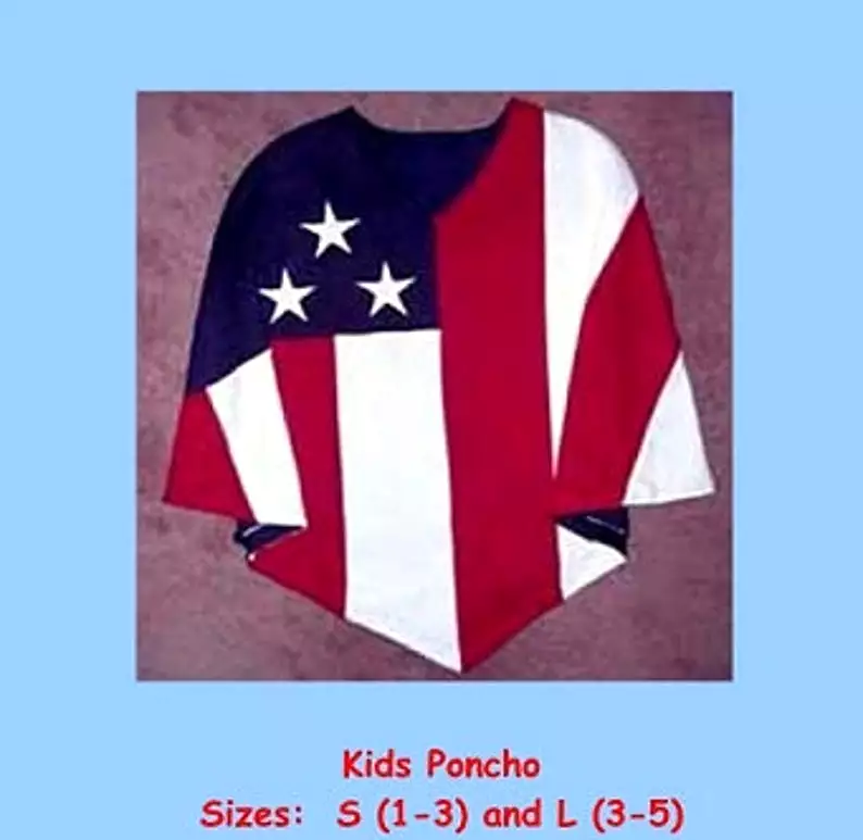 Kids/Youth USA Flag Poncho by Stately Made in USA