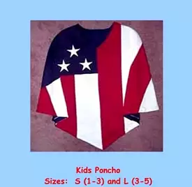 Kids/Youth USA Flag Poncho by Stately Made in USA