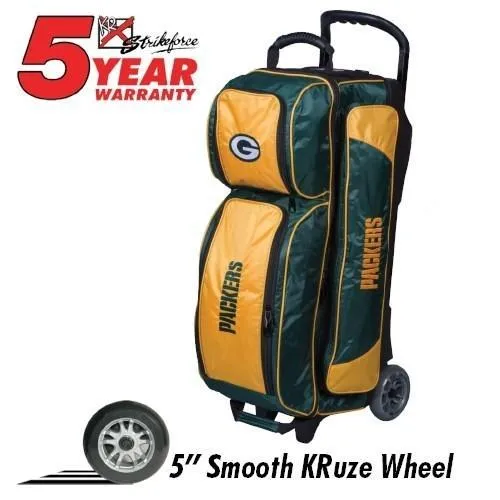 KR Strikeforce NFL Green Bay Packers 3 Ball Roller Bowling Bag