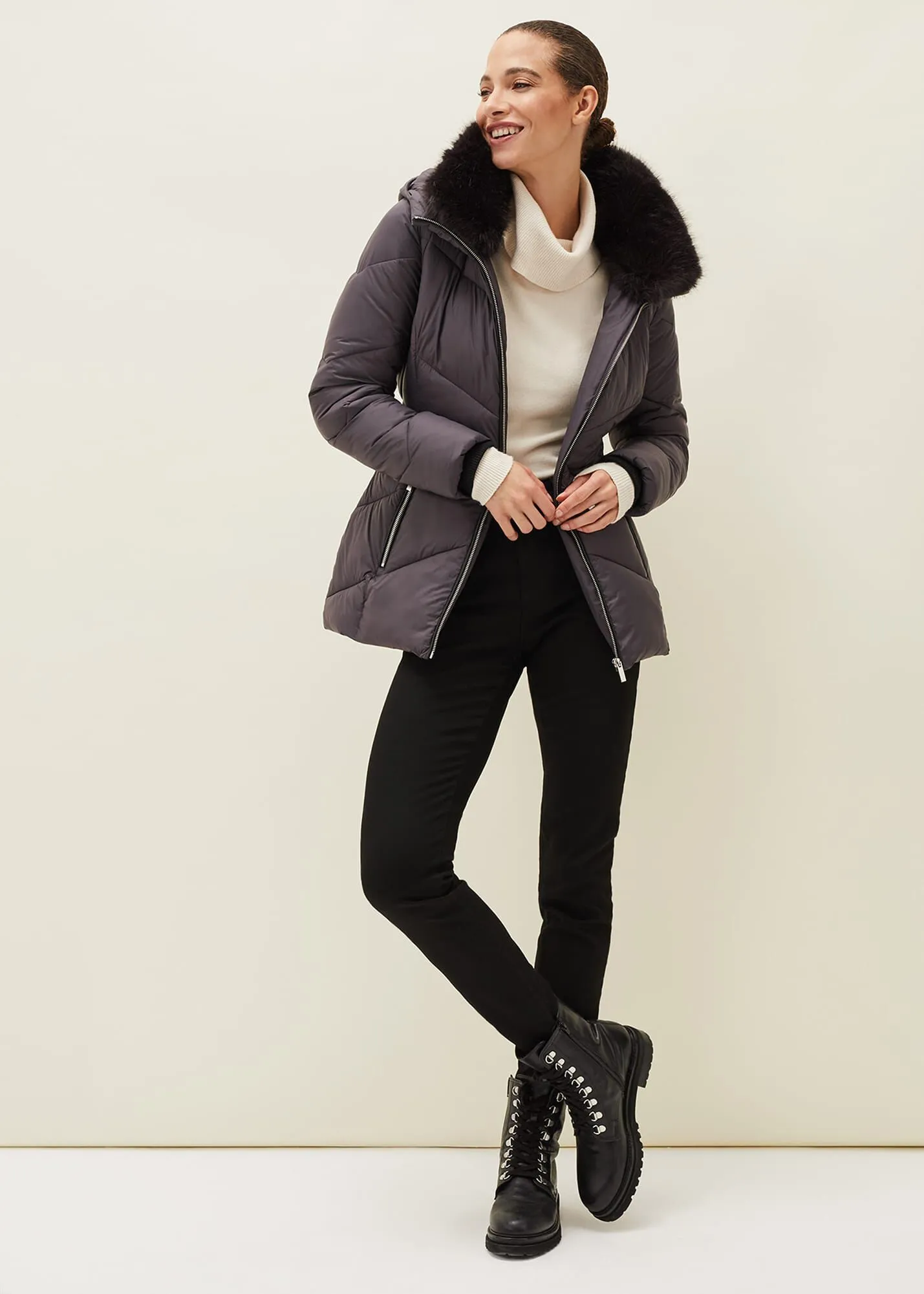 Krissy Short High Shine Puffer Coat