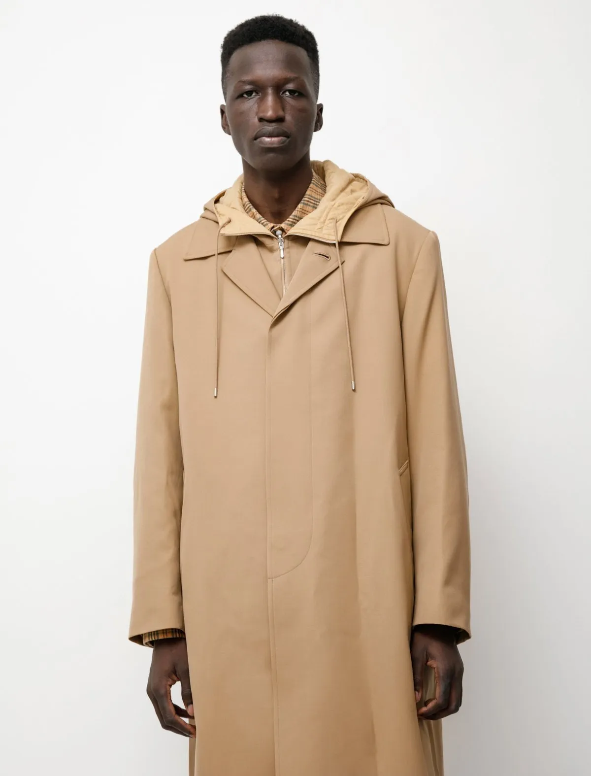 Light Wool Max Gabardine Liner Coat - Beige